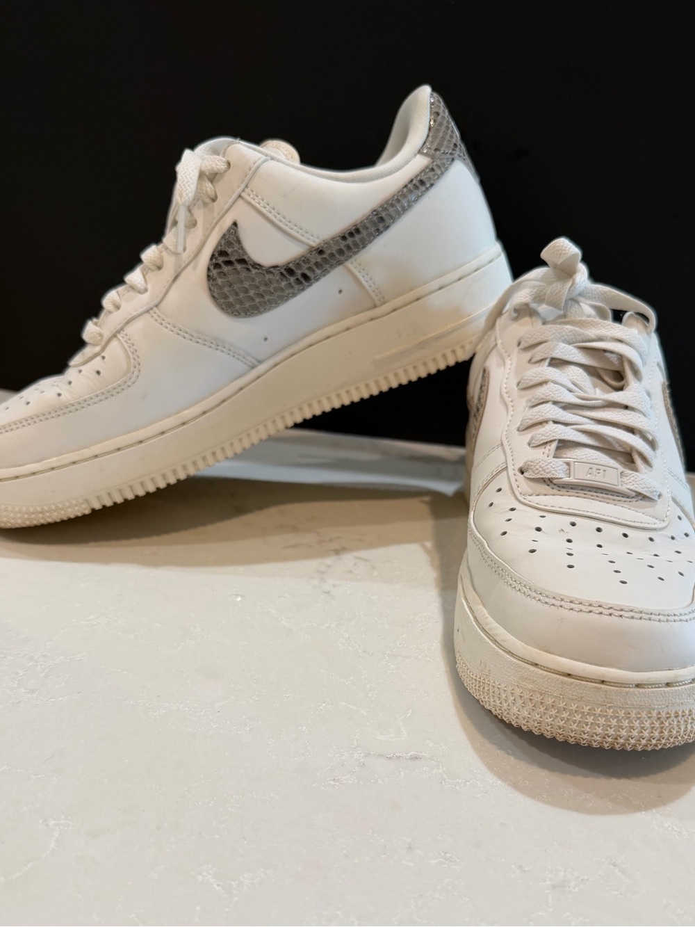 Nike Women’s White Airforce 1 Low Snakeskin/Phantom